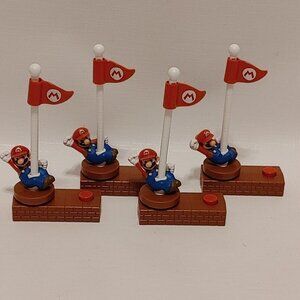 FUN McDonald's Happy Meal Super Mario Flag Pole Toy NINTENDO 2018 Lot of 4